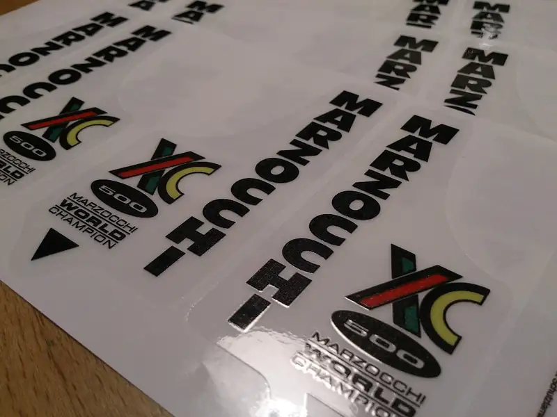 Sticker/Decals for blue / purple XC500 (white bg) (pair)